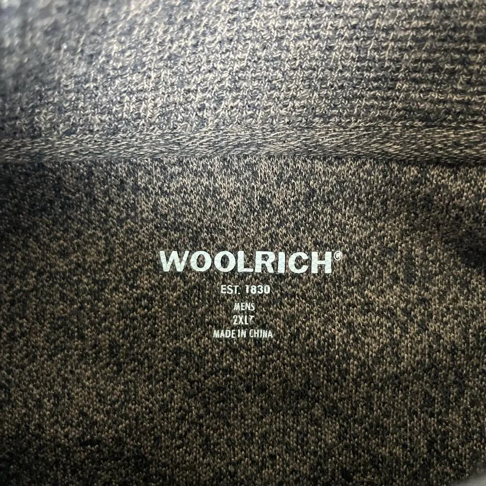 Woolrich Sweater Mens 2XLT Brown 1/4 Zip Mock Neck Knit Pullover Big & Tall